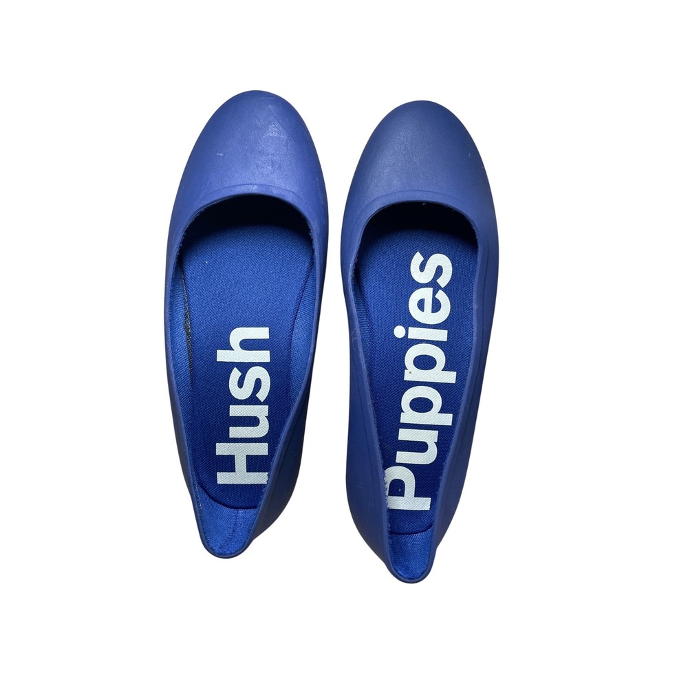 Hush Puppies Womens Royal Blue Rubber Ballet Flats Waterproof‎ HW06755- Size 10